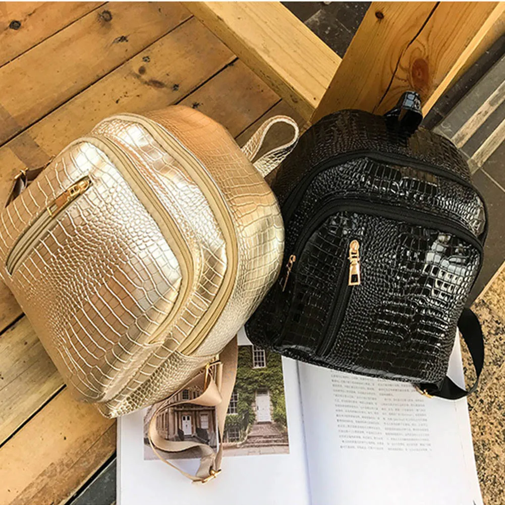 Крокодил узор Для женщин рюкзак 2018 новая мода небольшой Размеры дамы PU кожа Мини