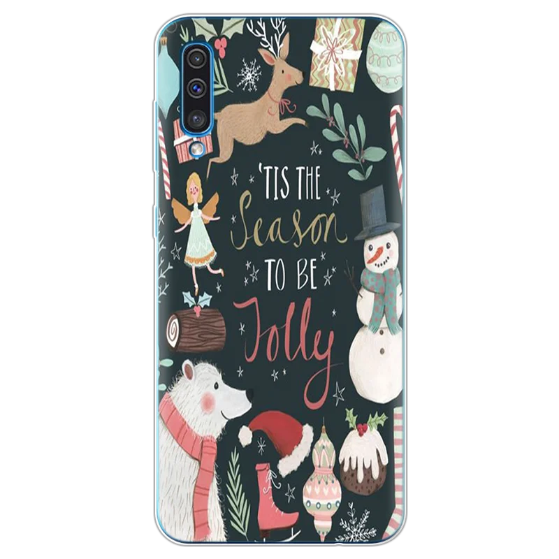 Merry Christmas Cartoon Santa Claus Deer Case For Samsung Galaxy A50 Soft Silicon Coque For Samsung A40 A60 A70 A7 A9 Cover - Цвет: sdtisthe