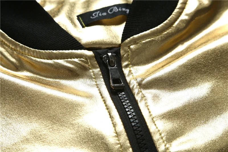 2018 New Arrival Men Bomber Jacket And Coats Hip Hop Nightclub Shinny Casual Jacket For Male Stage Singer Clothing Gold Sliver  (11)