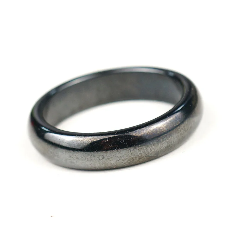 Кольцо с магнитным гематитом Romad для дам, мужские ювелирные изделия, черное полированное Простое Элегантное женское кольцо, модные вечерние кольца - Цвет основного камня: Black