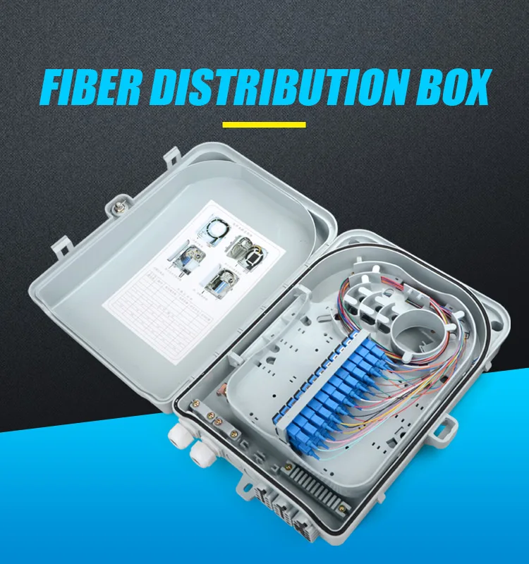 Caixa de Distribuição de Fibra Completo com Adaptador Modo de Ftth Óptica Núcleo Pigtail 1: 16 Splitter Atacado Fábrica Único 24 sc 1 Equipamentos de fibra óptica