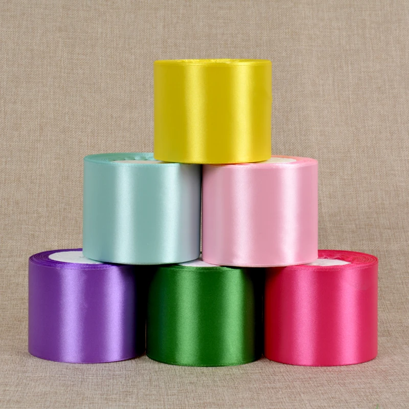 

25 Yards 80mm Silk Satin Ribbon Wedding Party Home Decoration Gift Apparel Sewing Fabric Bow Material DIY Hair Accessories