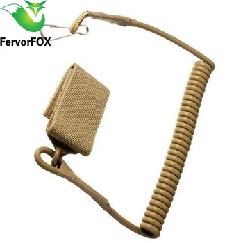 

Tactical Retractable Plastic Spring Elastic Rope Security Gear Tool For Airsoft Outdoor Hiking Camping Anti-lost Phone Keychain