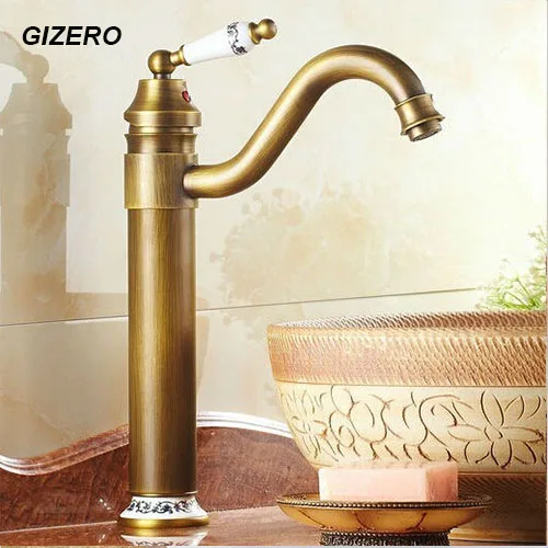 

13" Antique Faucet Bathroom Ceramic Basin Taps 360 Degree Rotation Deck Mounted antique wash basin mixer crane ZR121