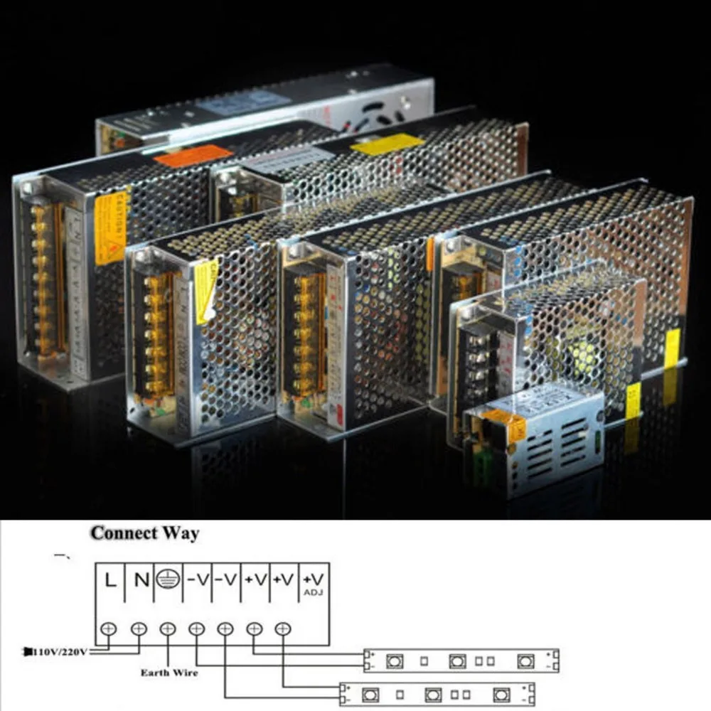 10A 15A 20A 30A AC110V-240V к DC12V переключатель адаптер питания трансформатор DC адаптер для SMD светодиодные ленты светильник