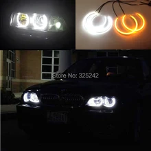Для BMW E46 sedan 2001-2005 facelift галогенная фара отличный ультра яркий двухцветный мигающий фонарь smd светодиодный комплект ангельских глаз