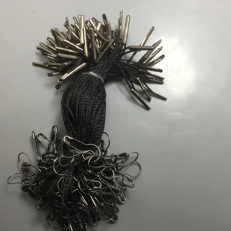 Copper Barbed Hang Tag Cords 500Pcs Safety Pin Hang Tag String Snap Lock Pins Loop Price Tag Fastener Plastic Tags Ties