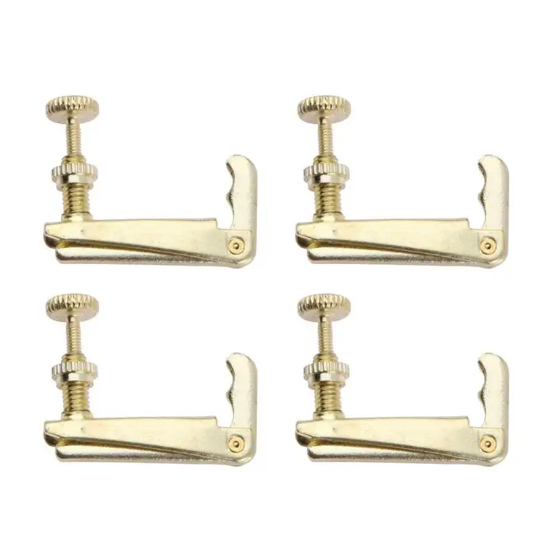 

Professional Violin Use 4pcs 4/4-3/4 Golden Violin Fine Tuner Copper Plating Fiddle Strings Hook for Violin Parts & Accessories