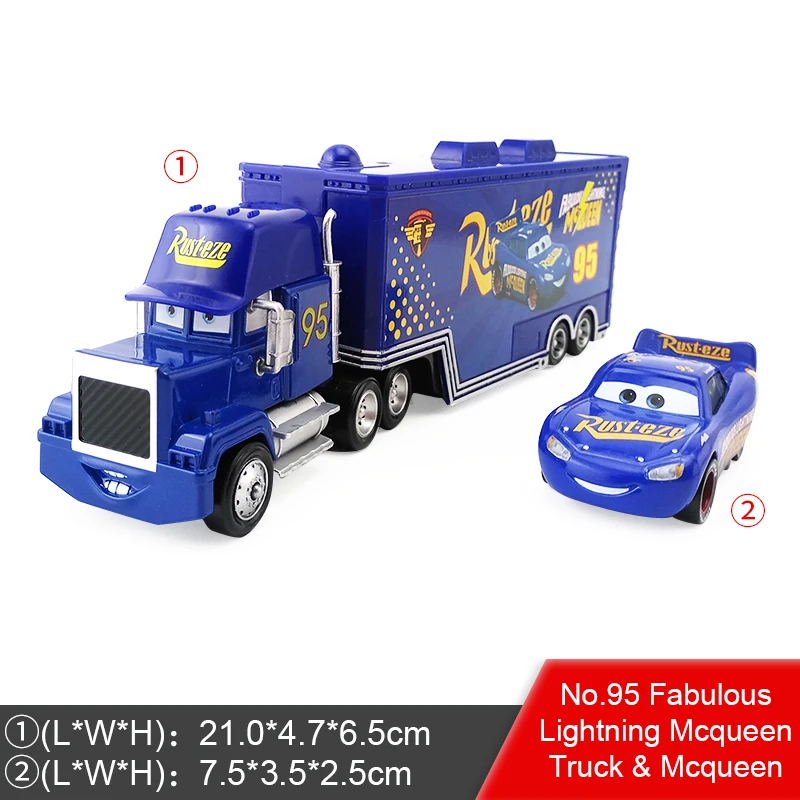 Disney Pixar Cars 2 3 Lightning McQueen Jackson Storm Cruz Mack Uncle Truck 1:55 литой модельный автомобиль игрушки для детей Новинка - Цвет: Mack and Fabulous Mc