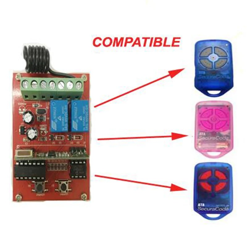 

ATA PTX4 rolling code Garage Door Remote Control Receiver PTX-4 433Mhz GDO-6 GDO-7 Universal gate receiver 433mhz