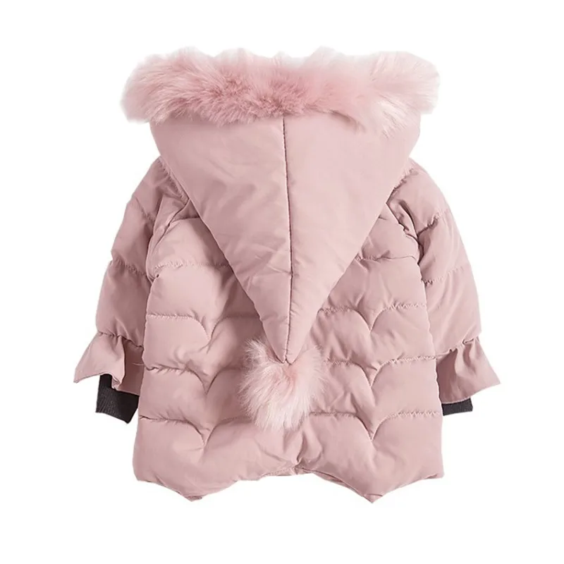 COOTELILI Fashion Baby Girls Outerwear Brand Girls Winter Jackets Children Pointed Hooded Coat Warm Padded Jacket Parka  (2)