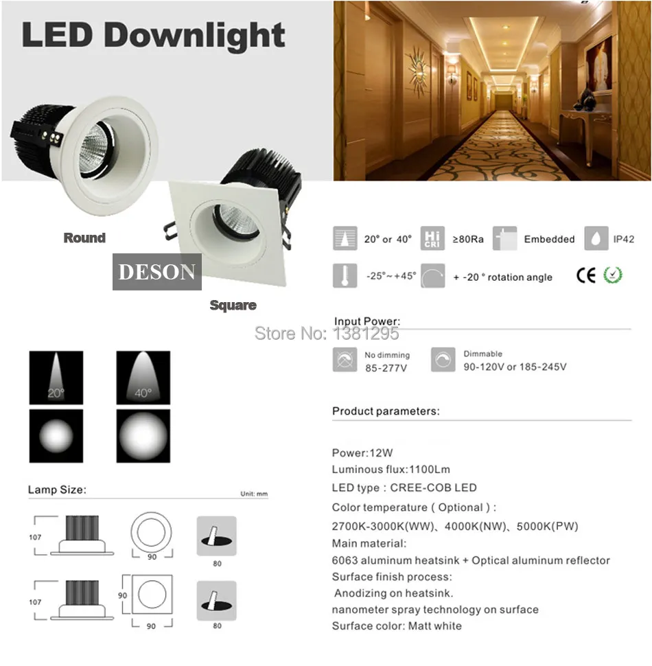 Dhl Round Square Adjule Trimless Led Recessed Light Ceiling Down Dhl Round Square Adjule Trimless Led Recessed Light Ceiling Down Lamp Bulb Dimmable 12w Cree Cob Ledspot Home Lighting In Lights From