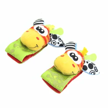 

Animal Infant Baby Kids Hand Wrist Bells Foot Sock Rattles Soft Toys New