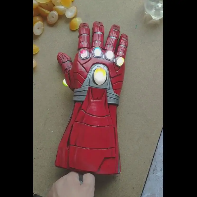 Endgame Iron Man Nano Gauntlet - Thanos Infinity Gauntlet Armor - Tony Stark Cosplay Gloves - PVC LED Light Props image 2