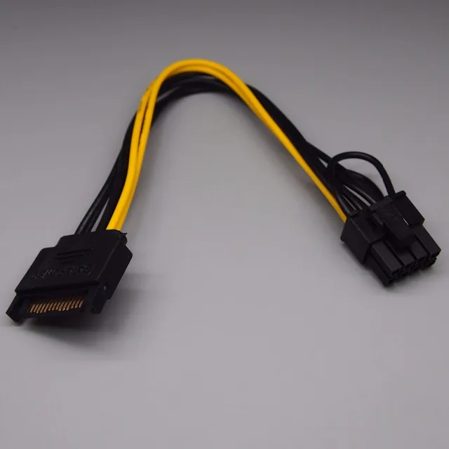 Best Price 5pcs SATA 15pin to 8Pin graphics card power cord  power supply cable