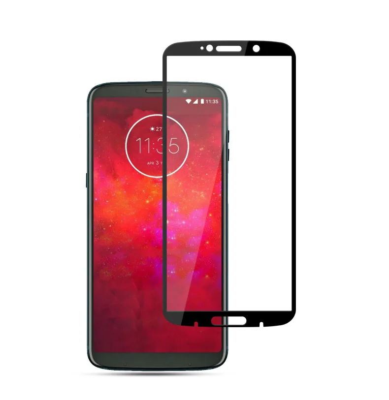 For Motorola Moto Z3 Play Screen Protector 2.5D 9H Hardness Full Coverage Tempered Glass Protective Films | Мобильные телефоны и