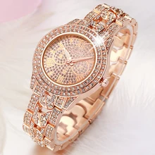 2017 New Women Rhinestone Watches Lady Dress Women watch Diamond Luxury brand Bracelet Wristwatch ladies Crystal