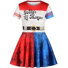 Г. Летнее мини-платье для больших девочек; платье для костюмированной вечеринки Харли Квинн; костюм супергероя; платье принцессы для девочек, отряд самоубийц; От 8 до 11 лет