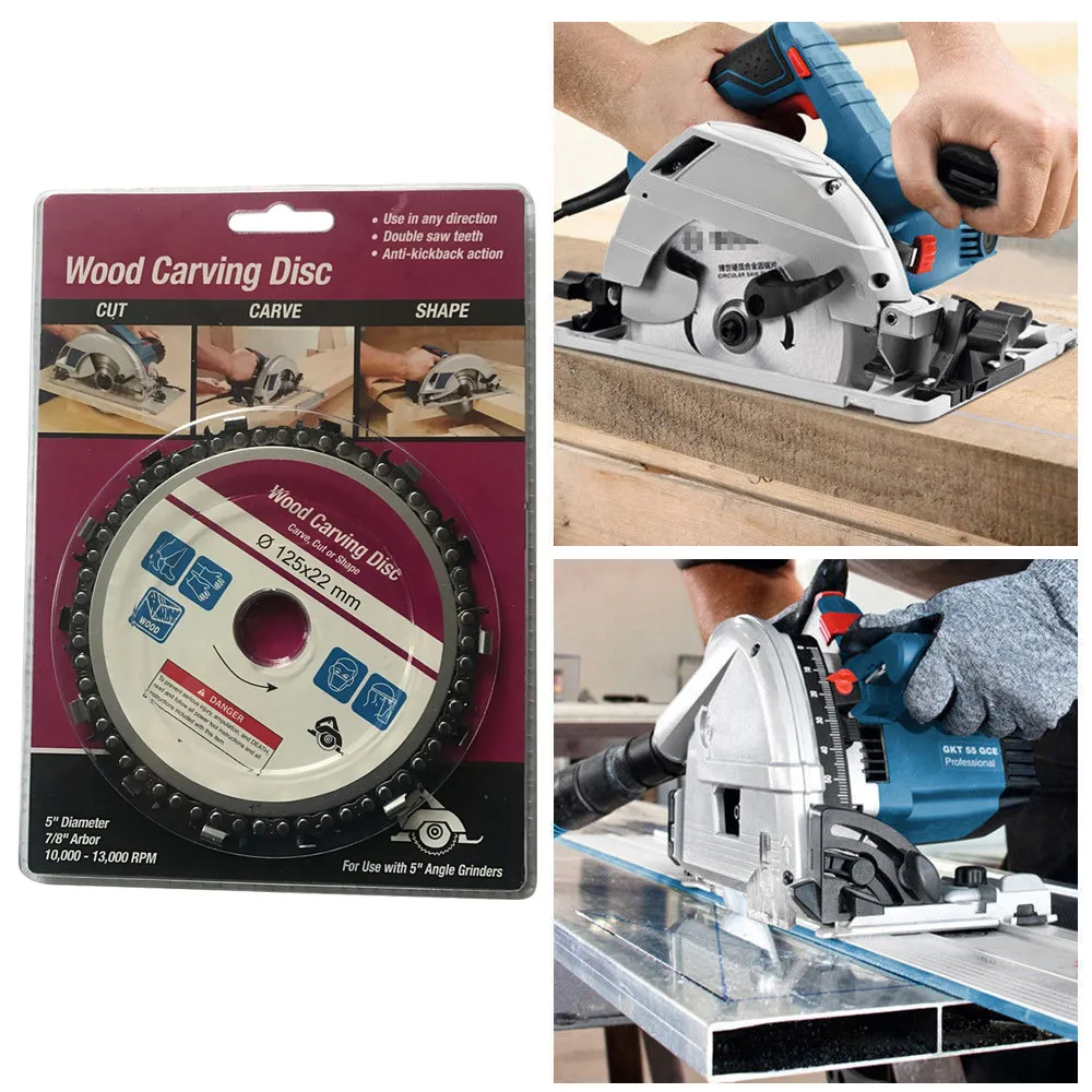 

Grinder Chain Disc Wood Carving Disc 5 Inch For 125mm Angle Grinder 14 Tooth