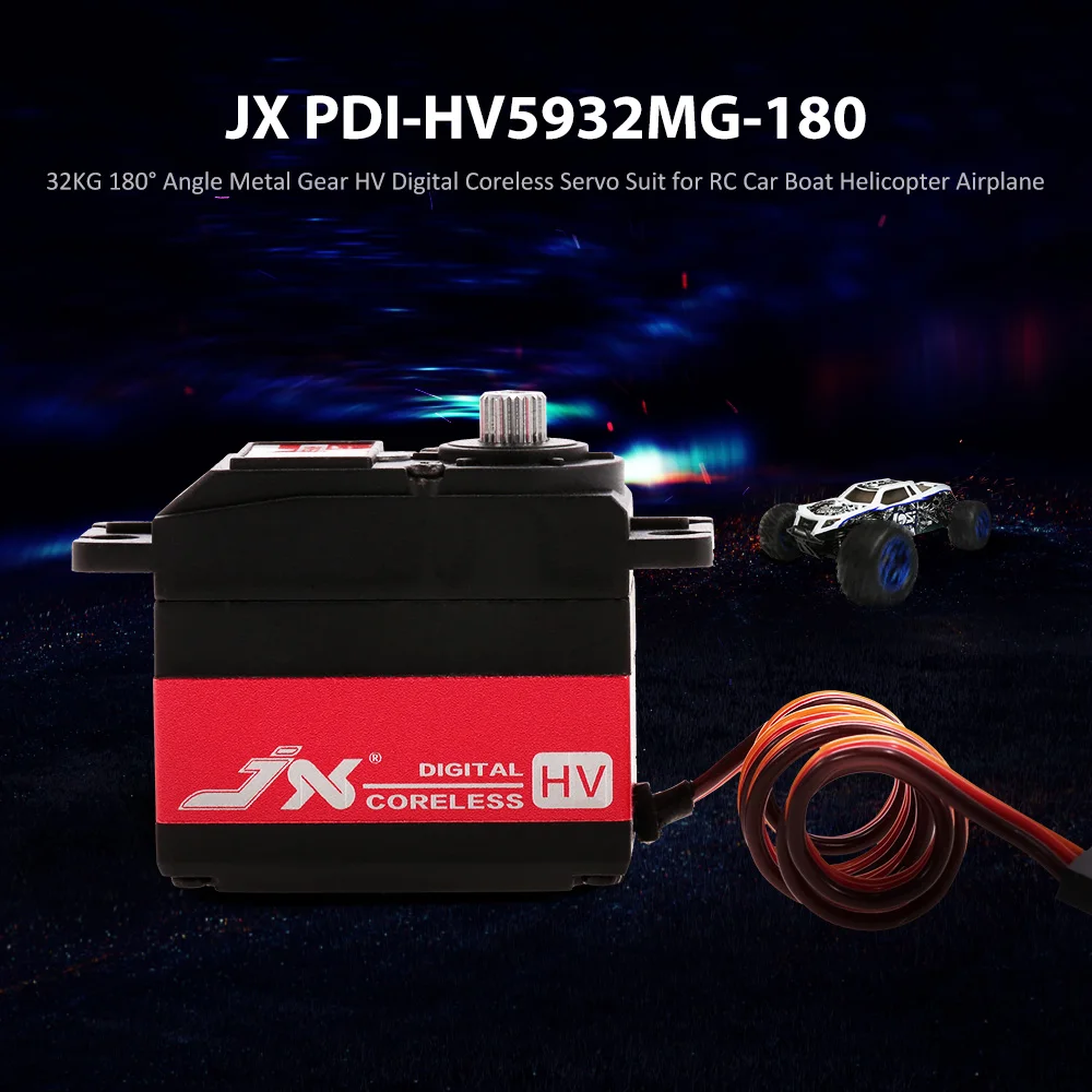 

JX RC Car RC Helicopter PDI-HV5932MG-180 32KG 180 Angle Metal Gear HV Digital Coreless Servo for RC Airplane
