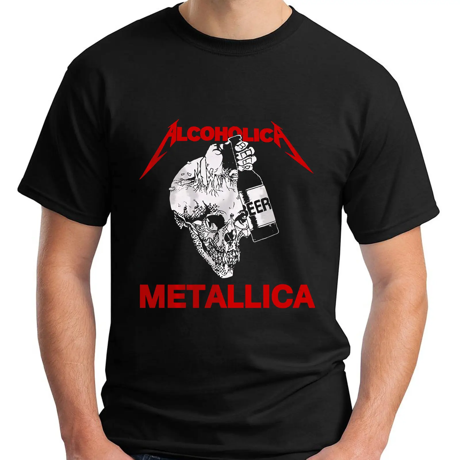 Новый METALLICA ALCOHOLICA рок-группа Легенда Для мужчин черный футболка Размеры S-3XL
