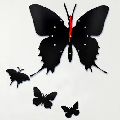 Wall Clock Home Decorate & Accents DIY Adhesive  DIY clock Black Free shipping