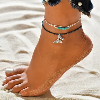 

Huitan Mascot Pendant Anklets Seastar Turtle Mermaid Tail Shaped Gagdet Beach Bohemian Women Accessories Foot Bracelets Hot Sale