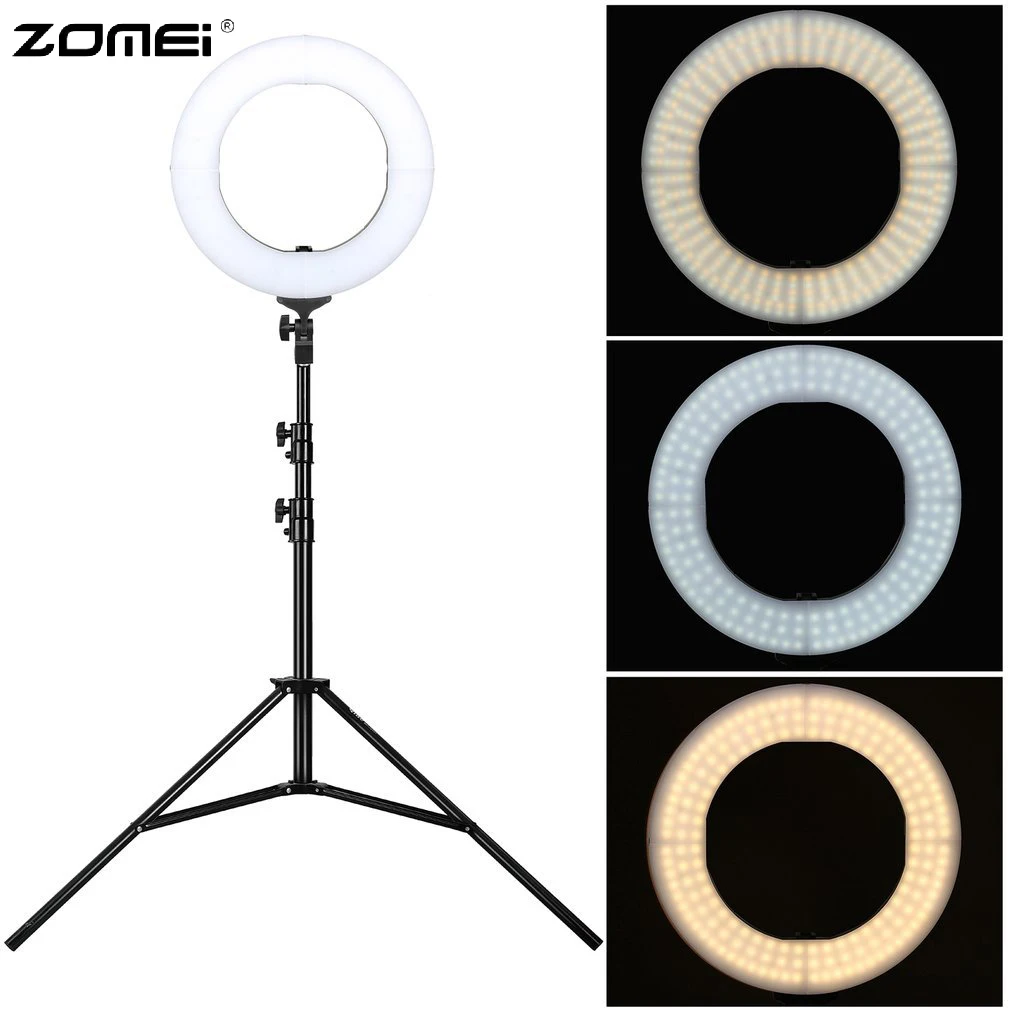

Zomei Dimmable Photography Photographic Studio Ring Light 14'' 18'' LED Lighting Makeup For Live Broadcast Video US EU Plug