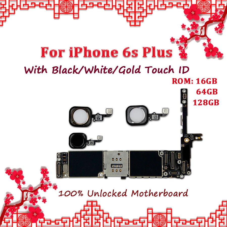 

unlock iCloud Motherboard For iPhone 6s Plus With Black/Gold/White Touch ID,Unlocked Logic Board For iPhone 6s Plus Motherboard