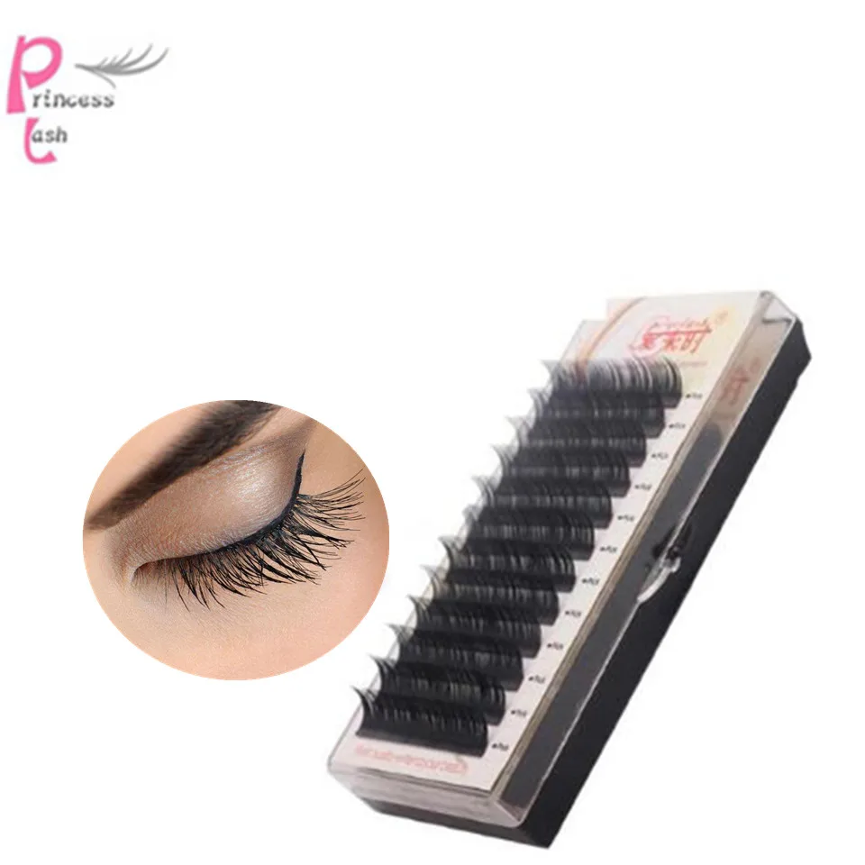 

high quality individual eyelashes B C D curl 0.10mm-0.25mm hand made synthetic mink lashes korea silk natural lash extension