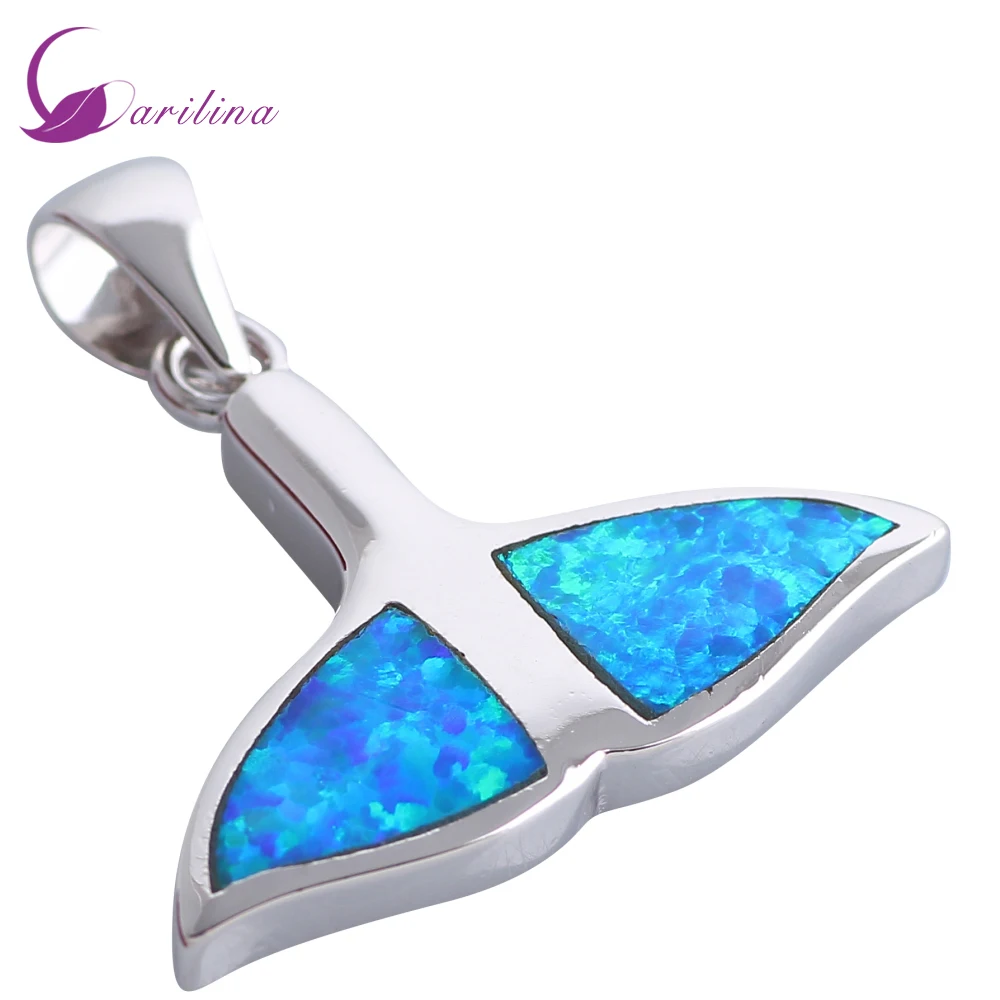 

Unique Design Pendants Silver jewelry Blue fire opal pendants for lady Fashion Bijoux P273