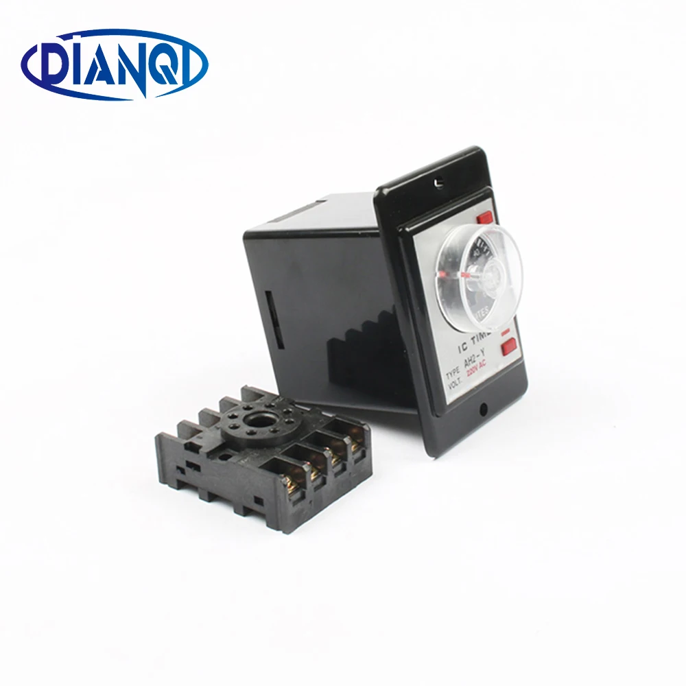

Power on delay timer time relay 0-60 minutes panel installation with socket base AH2-Y DC 12V / DC 24V