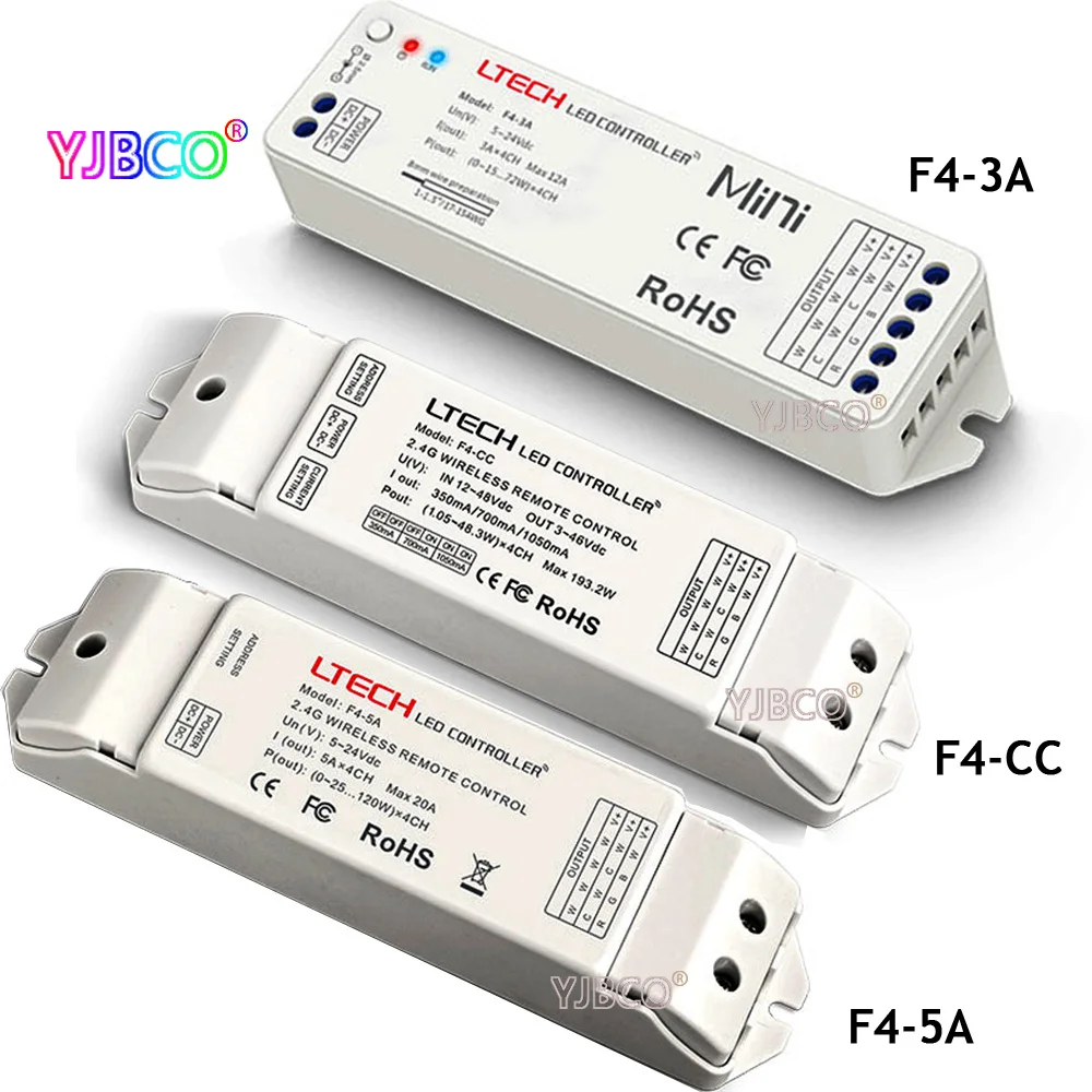 

F4-5A/F4-3A(DC5-24V) Wireless receiver Compatible with EX Series dimmer for led strip lamp receiver F4-CC(DC12-48V)