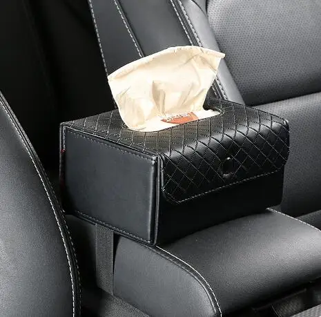 Car Sun Visor PU Leather Tissue Box Auto Clip Holder Paper Napkin Accessories | Автомобили и мотоциклы