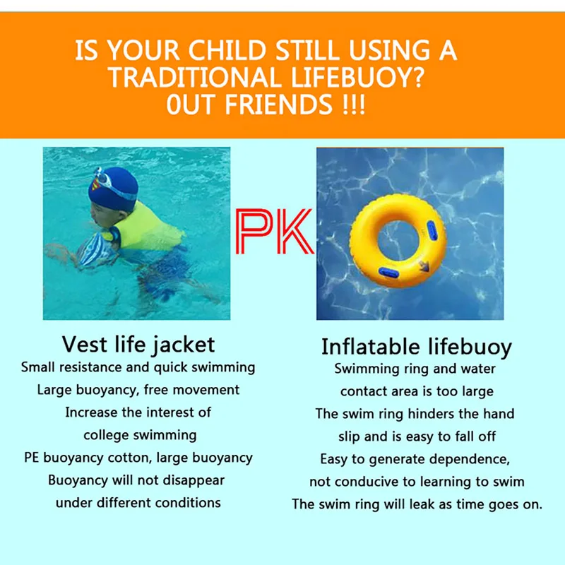 Professional Swimming детская Спасательная куртка съемный портативный дышащий неопрен куртка безопасности жилет