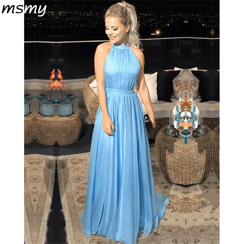 Cheap Bridesmaid Dresses Long Chiffon Backless Party Dress 109