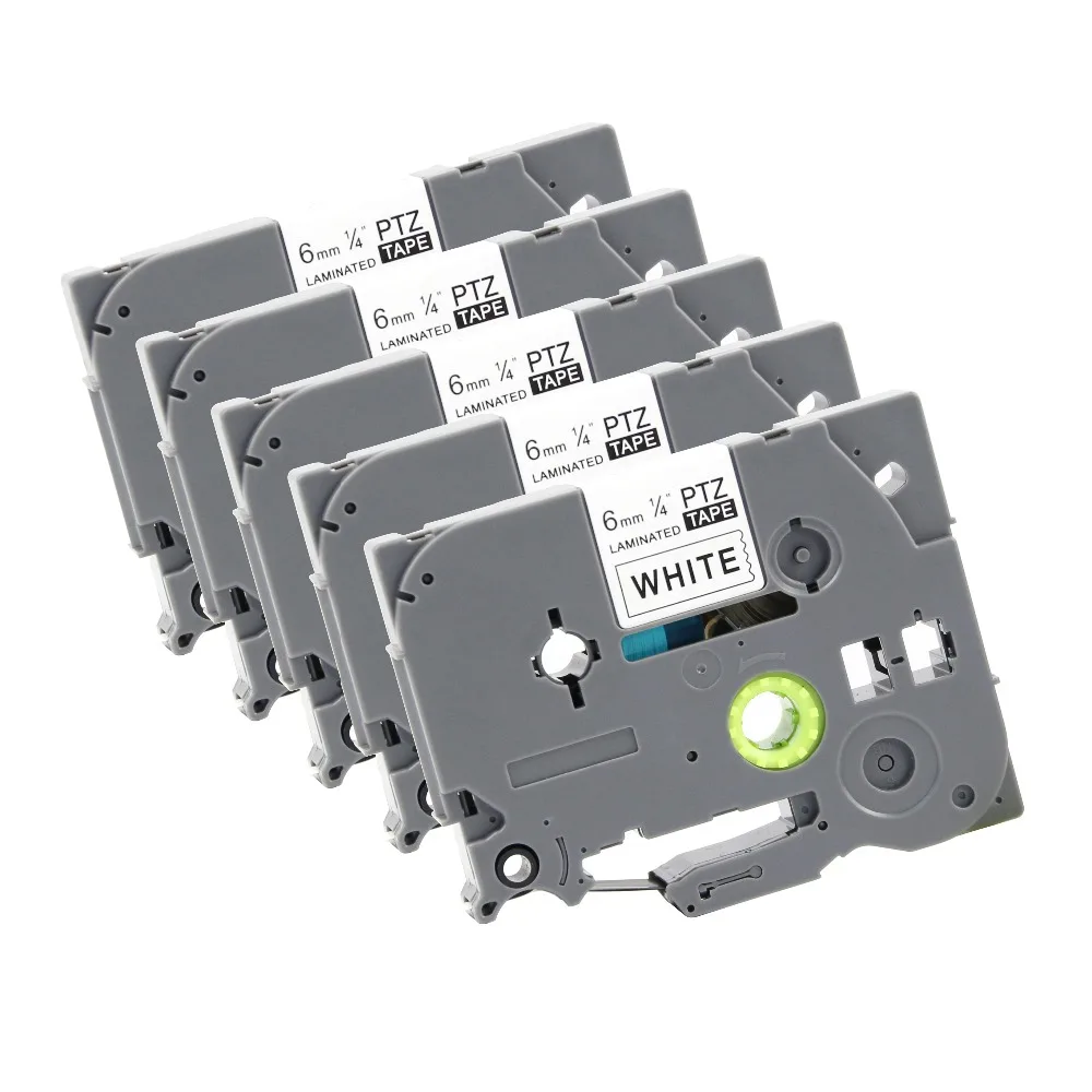 Puty 5pcs Tze211 Tz2211 Ink Ribbon Cassette For Brother 6mm Black On