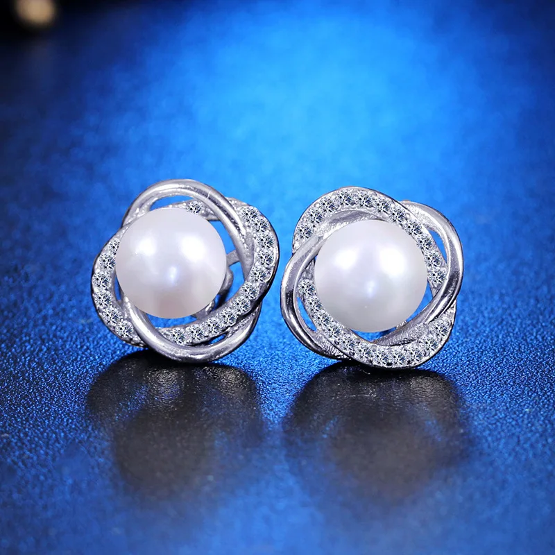 YWM 925 Sterling Silver Lingering Beaded Earrings Styling Korean Fashion Sterling Silver Stud Earrings Jewelry for Women Fine Jewelry