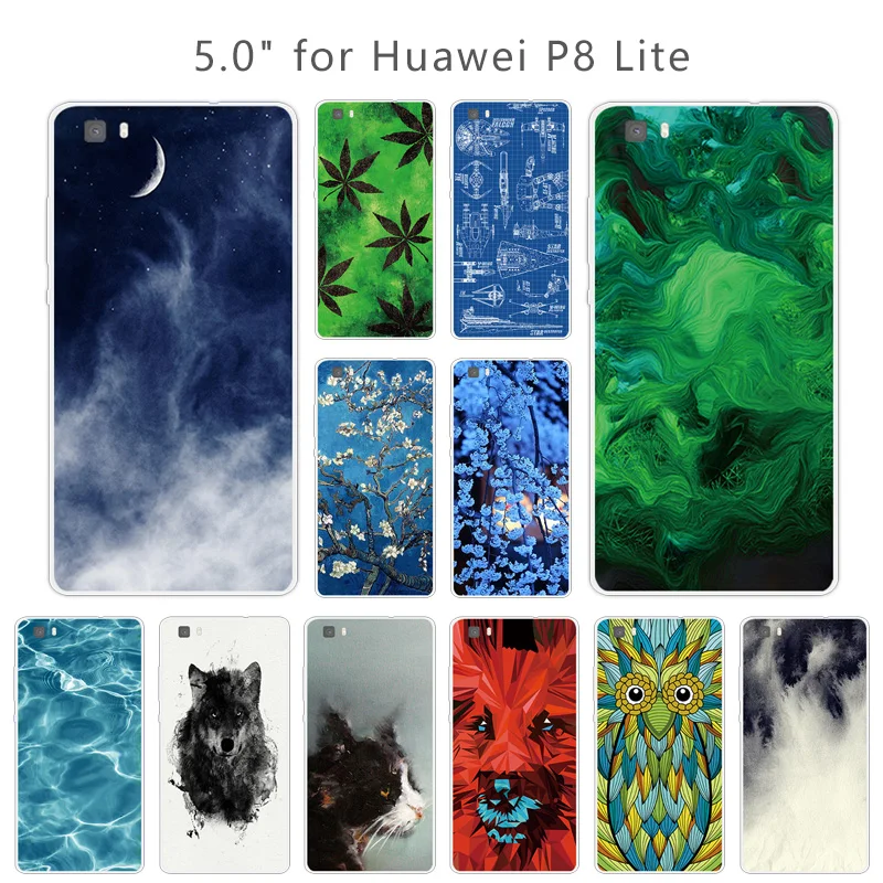 

Cases For Huawei P8 Lite Luxury Clear Silicon Green Back Cover For Huawei Ascend P8 lite Protective Coque for HuaweiP8 lite