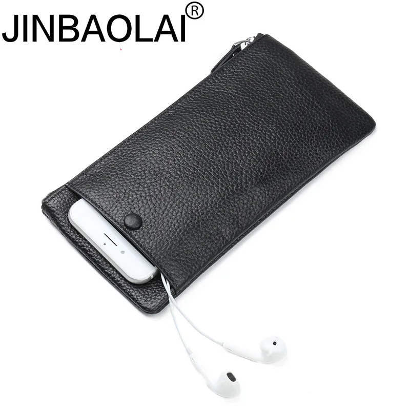 

JINBAOLAI Luxury Male Leather Purse Men's Clutch Wallets Handy Bags fashion Carteras Mujer Wallets Men Black Brown Dollar Price