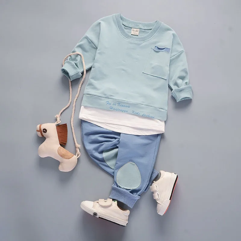 

Girls Set 2019 Spring & Autumn Children's Clothing Sets Baby Boy Clothes Spring Autumn T-shirt Tops Long Pants Outfits Set 2pcs