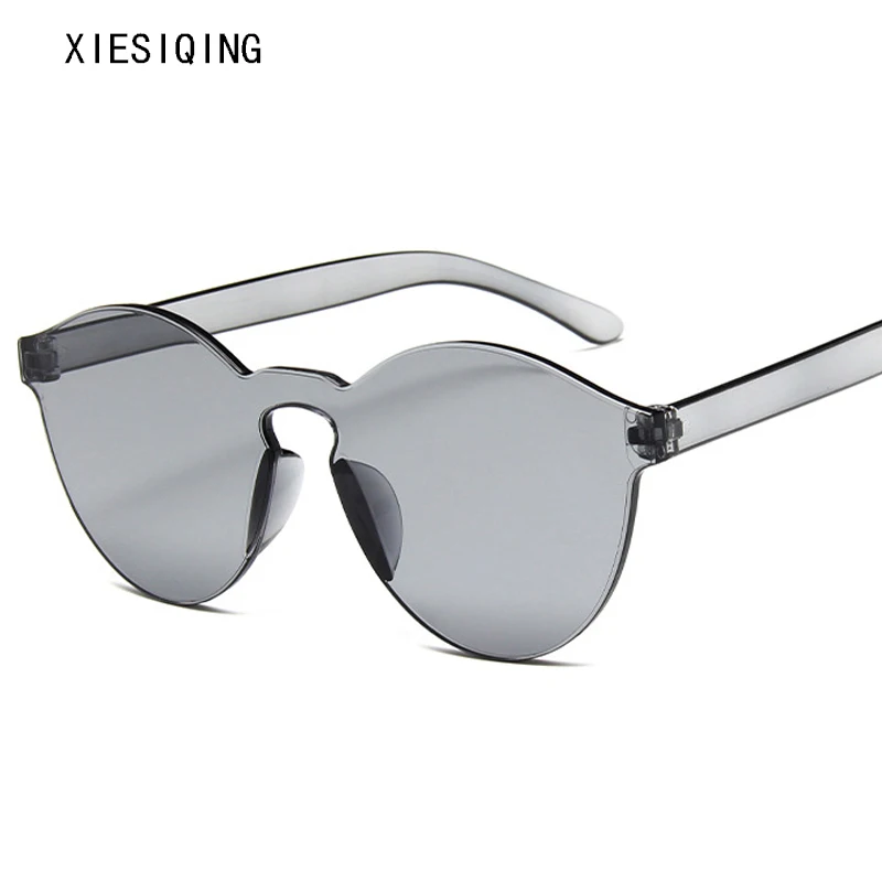

2019 New Summer Cat Eye Rimless Sunglasses Women Transparent Shades Vintage Sun Glasses Female Cool Candy Color UV400 Eyewear