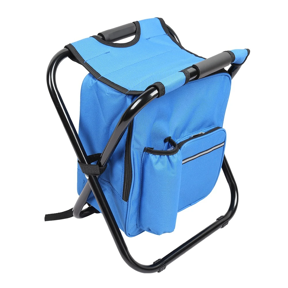 

Folding Chair Portable Fishing Stool with Ice Pack Insulation Bag