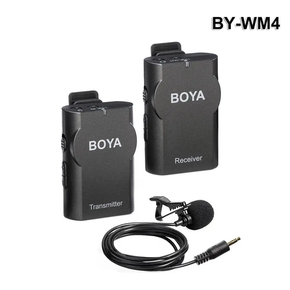 BY-WM4 2.4 GHz اللاسلكية نظام نقل Lavalier ميكروفون للهاتف كاميرا