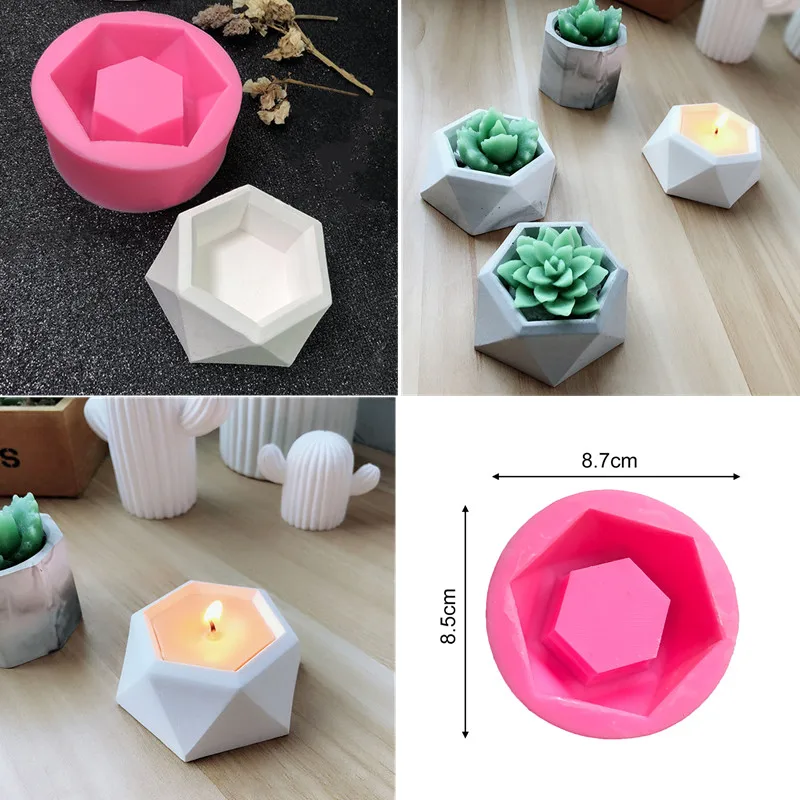 

Geometric flowerpots cement pots, silicone molds, DIY ashtrays, candlesticks, molds, juicy pots, simple geometric plaster molds.