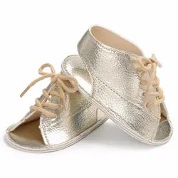 Новые для маленьких мальчиков Обувь Кружево-на шнуровке из искусственной кожи Обувь для малышей на мягкой подошве противоскользящие