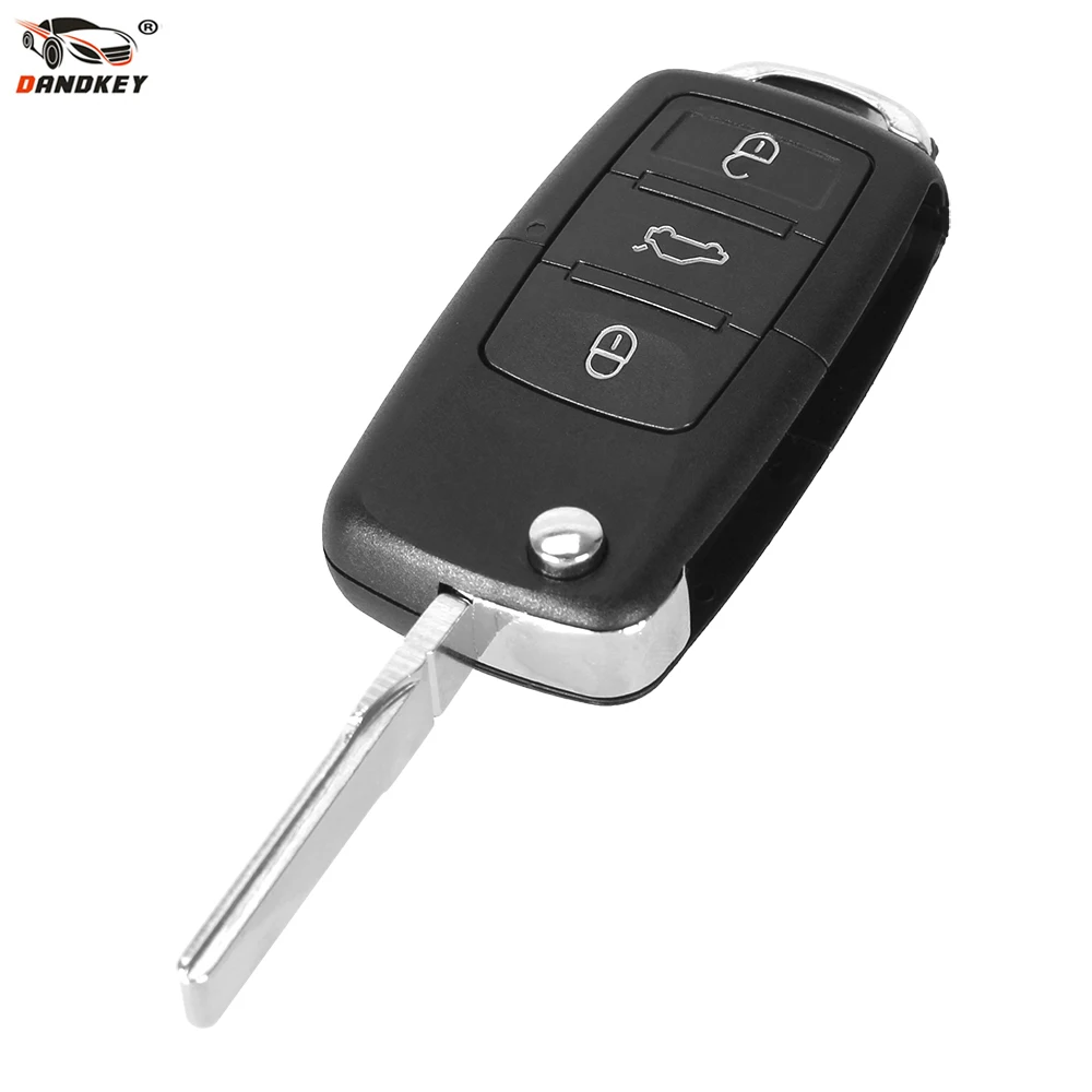 DANDKEY Car Folding Remote Key Shell Case Replacement 3 Button for