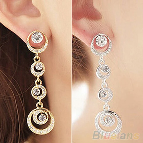 

New Bridal Circle Silver/ Dangle Earrings Chic Jewelry 4Q4F 6OKB
