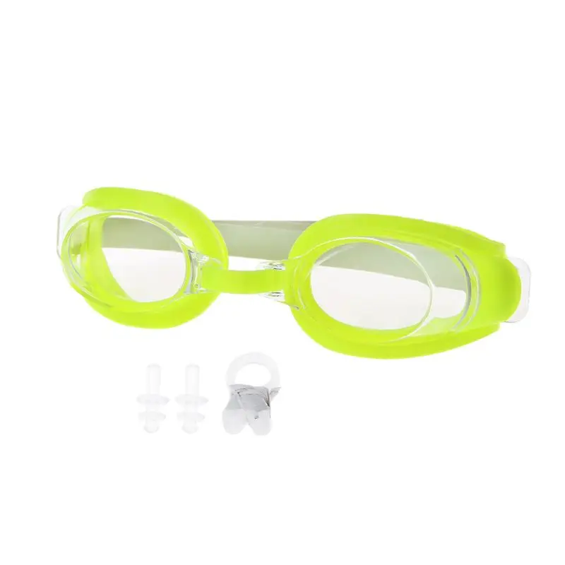 Для детей и подростков Регулируемый плавание ming противотуманные очки спортивные Одежда с ушками зажим для носа