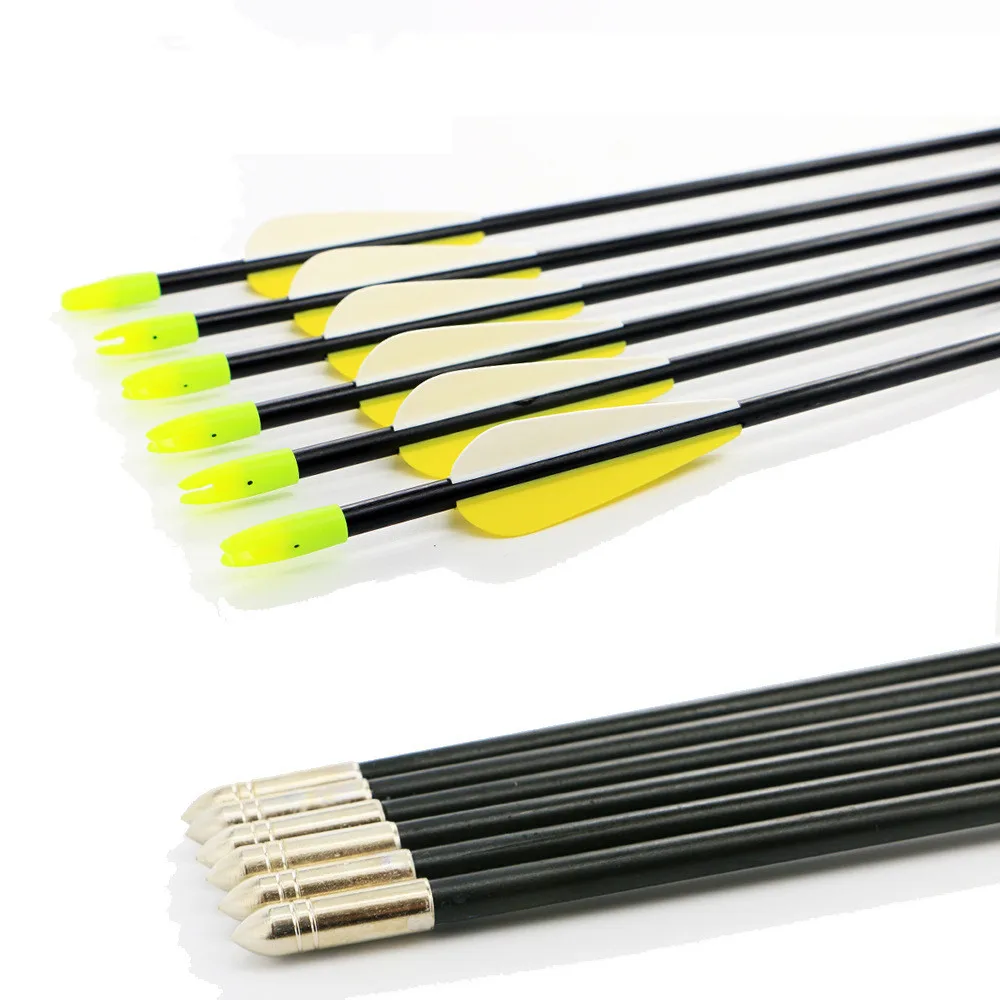 12PK handmade FiberGlass Arrows 7mm fiberglass shafts for Archery